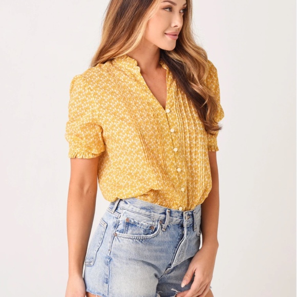 Trovata Yellow Floral Blouse - Picture 1 of 9